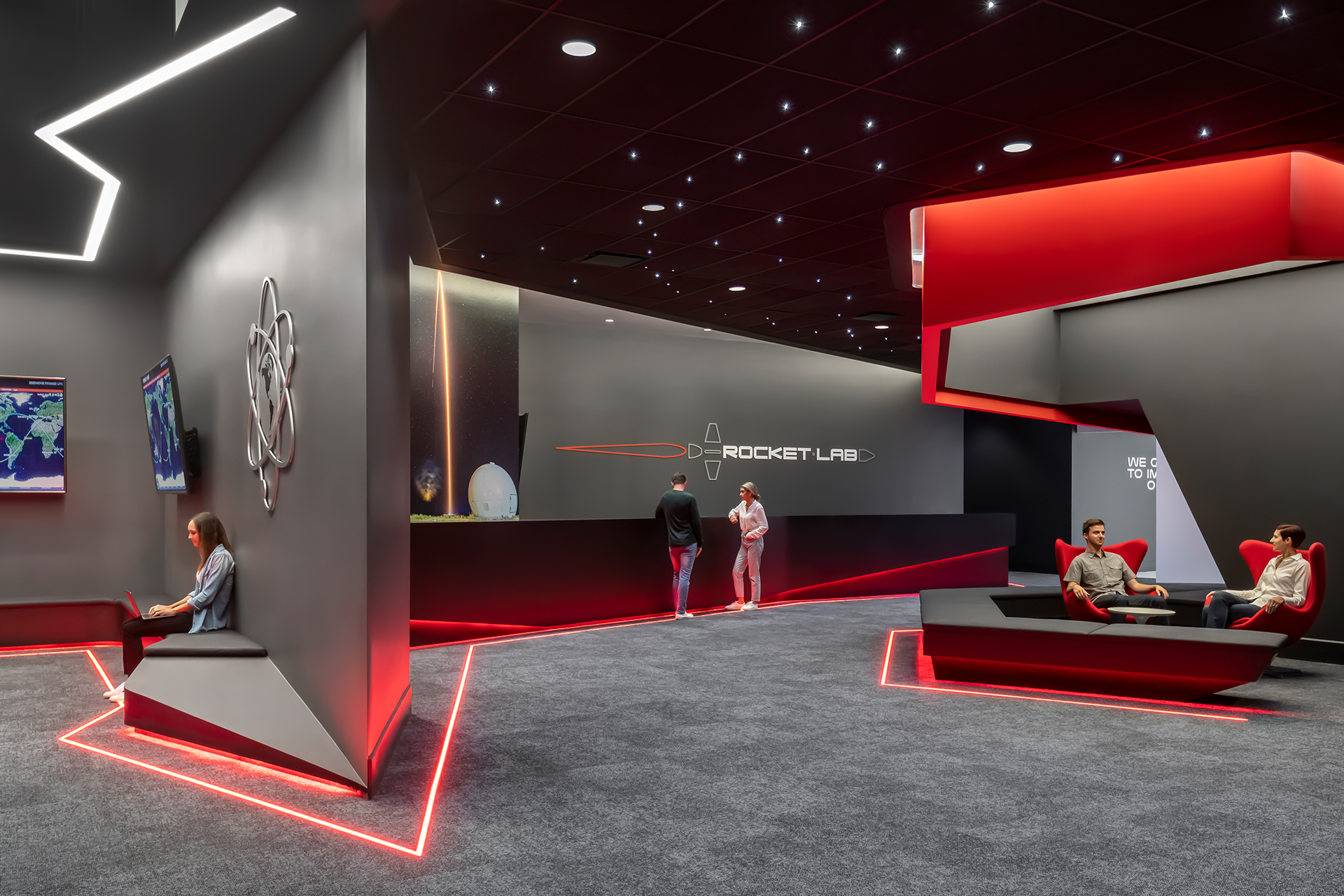 Image shows Rocket Lab lobby
