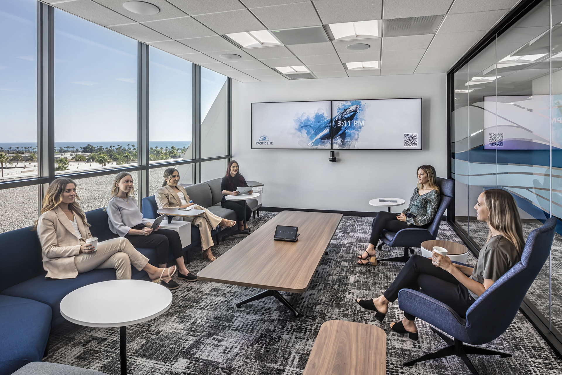 Meeting room with ocean view