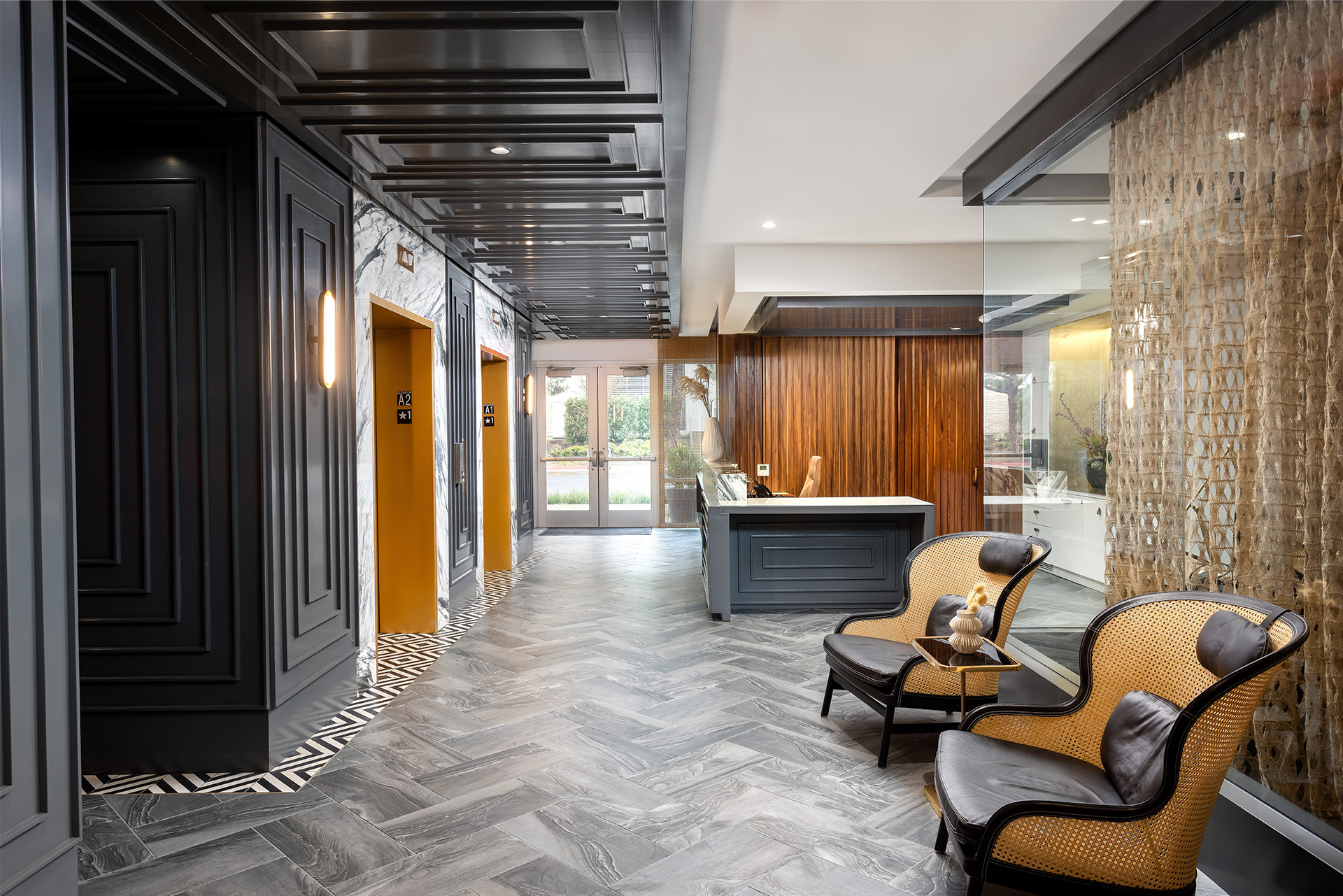 Halcyon House Leasing Lobby. Costa Mesa, CA