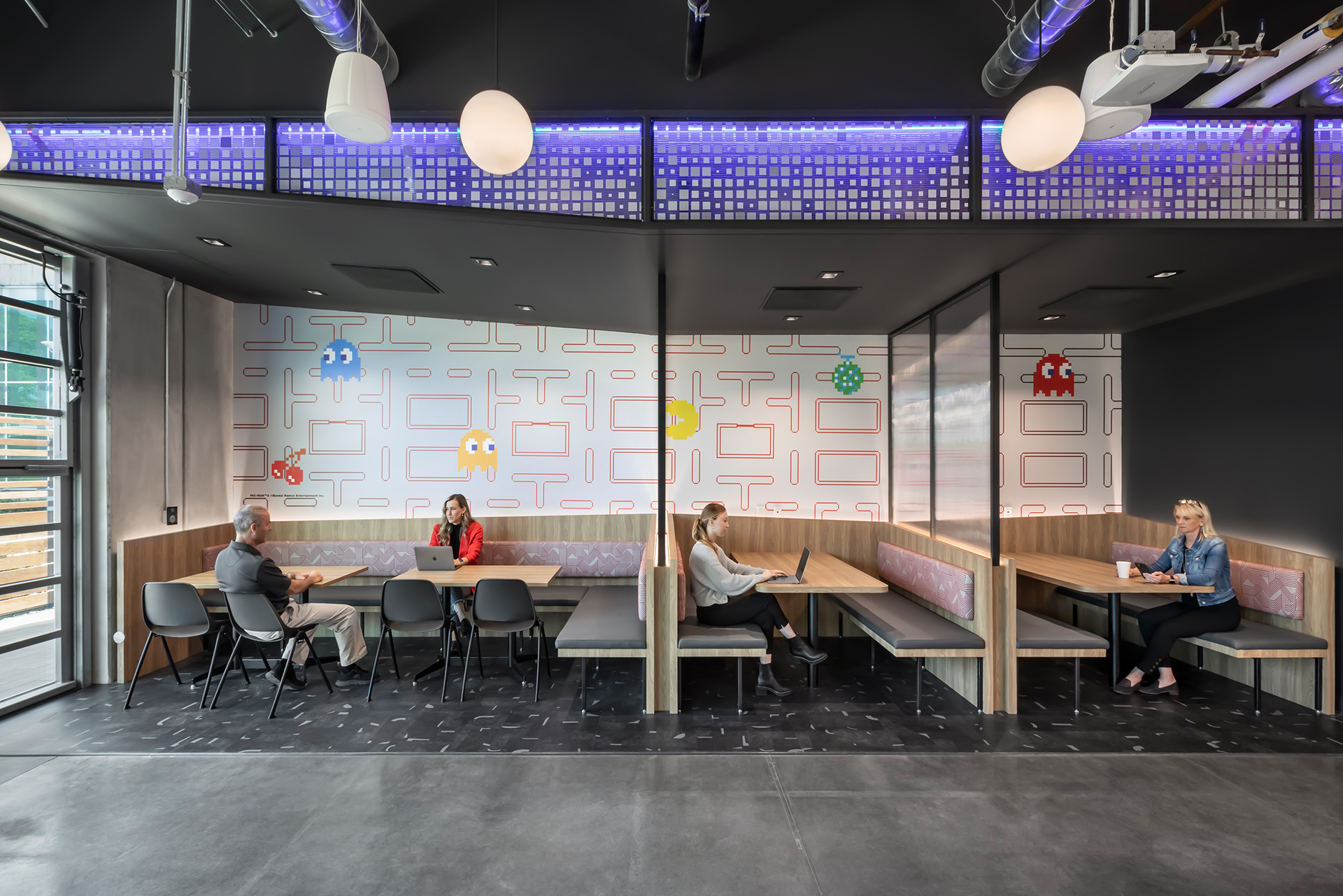 Breakroom area at Bandai headquarters